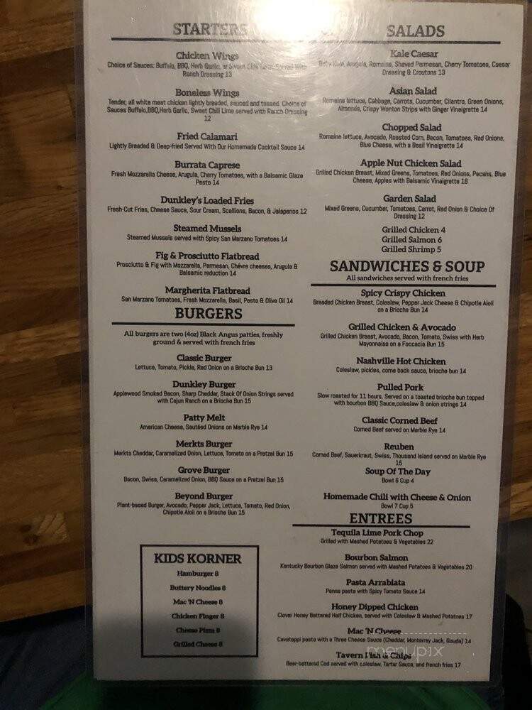 Dunkley's Tavern - Addison, IL menu_pic