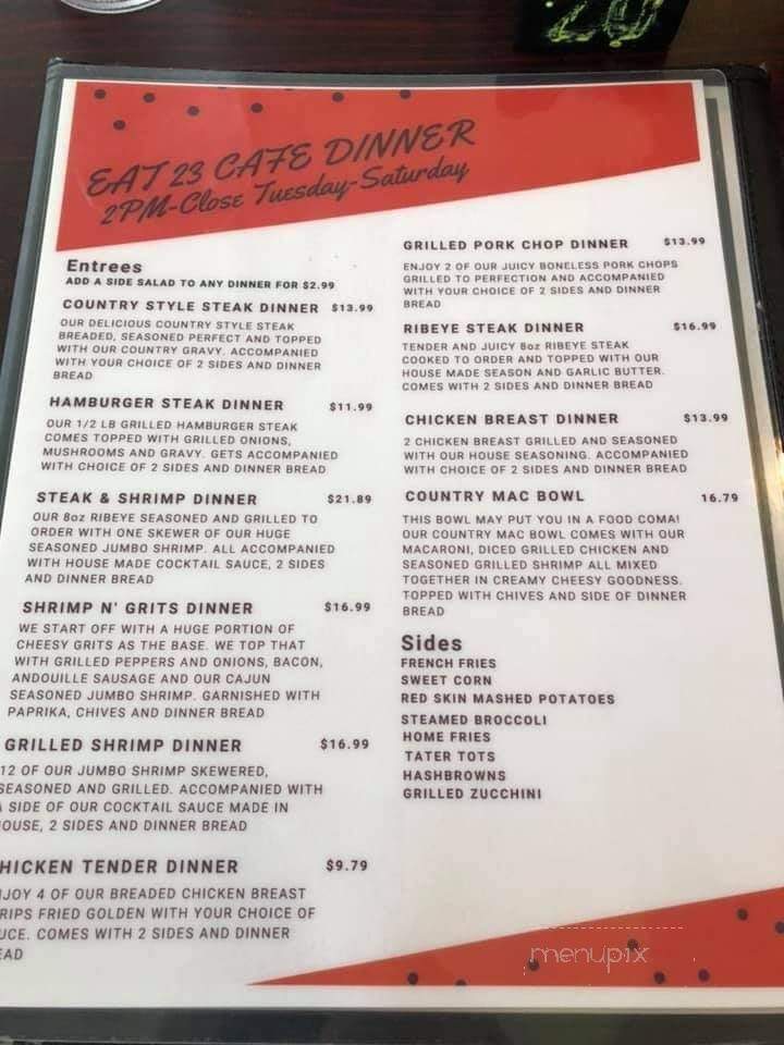 Eat 23 Cafe - Greenville, NC menu_pic
