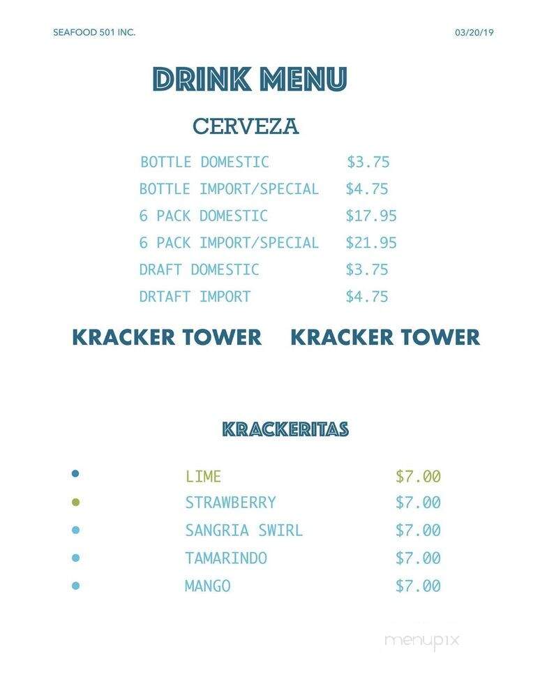 Johnny Krackers - Terrell, TX menu_pic