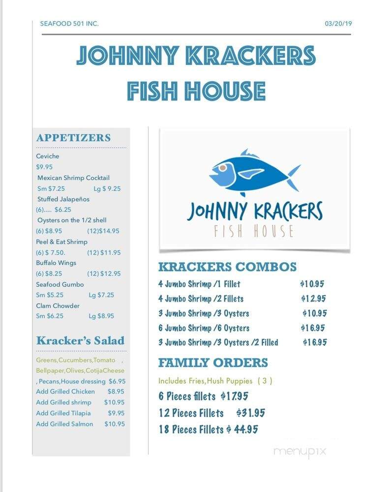 Johnny Krackers - Terrell, TX menu_pic