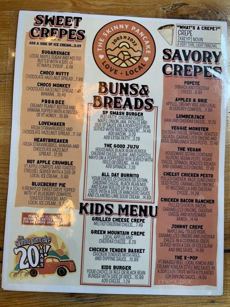 The Skinny Pancake - Hartford, VT menu_pic