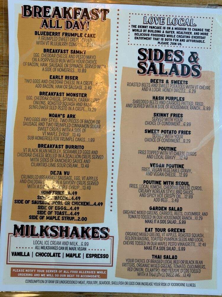 The Skinny Pancake - Hartford, VT menu_pic