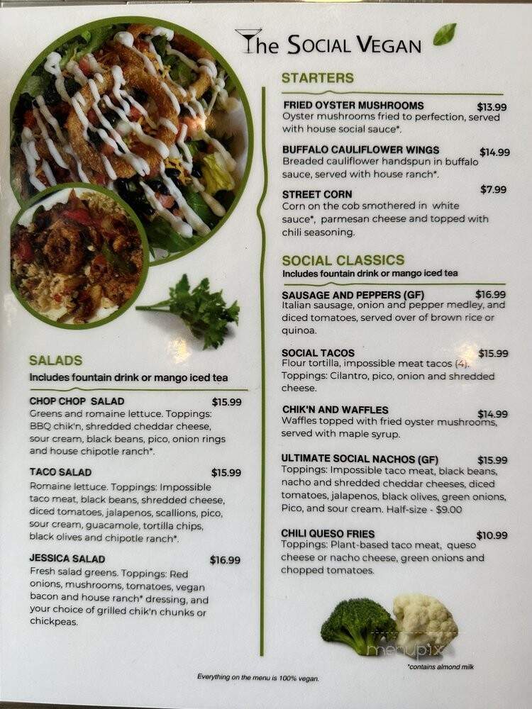 The Social Vegan - Lexington, KY menu_pic