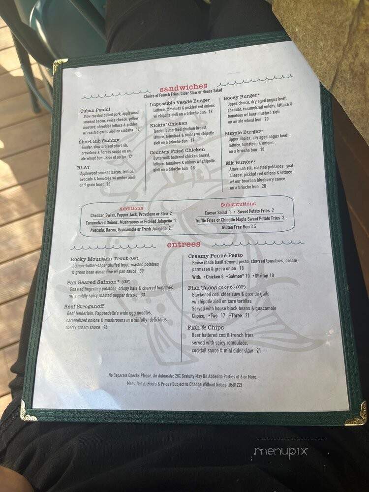 The Tipsy Trout - Basalt, CO menu_pic