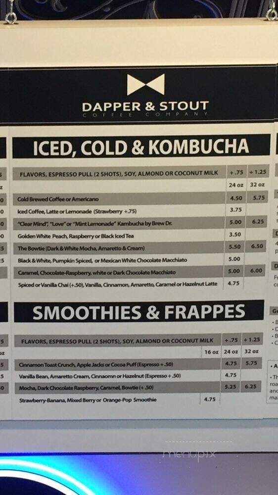 Dapper & Stout Coffee Company - Phoenix, AZ menu_pic