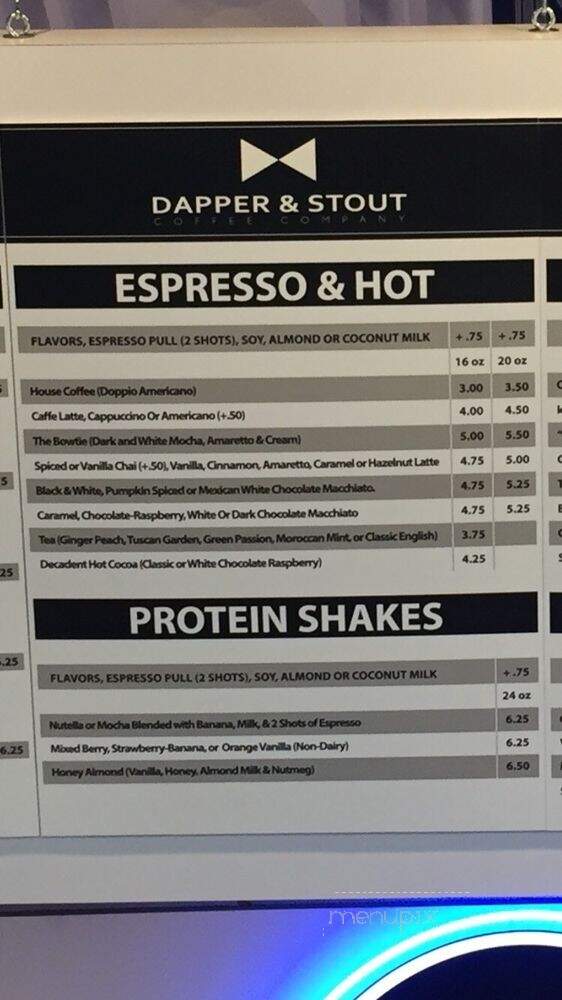 Dapper & Stout Coffee Company - Phoenix, AZ menu_pic