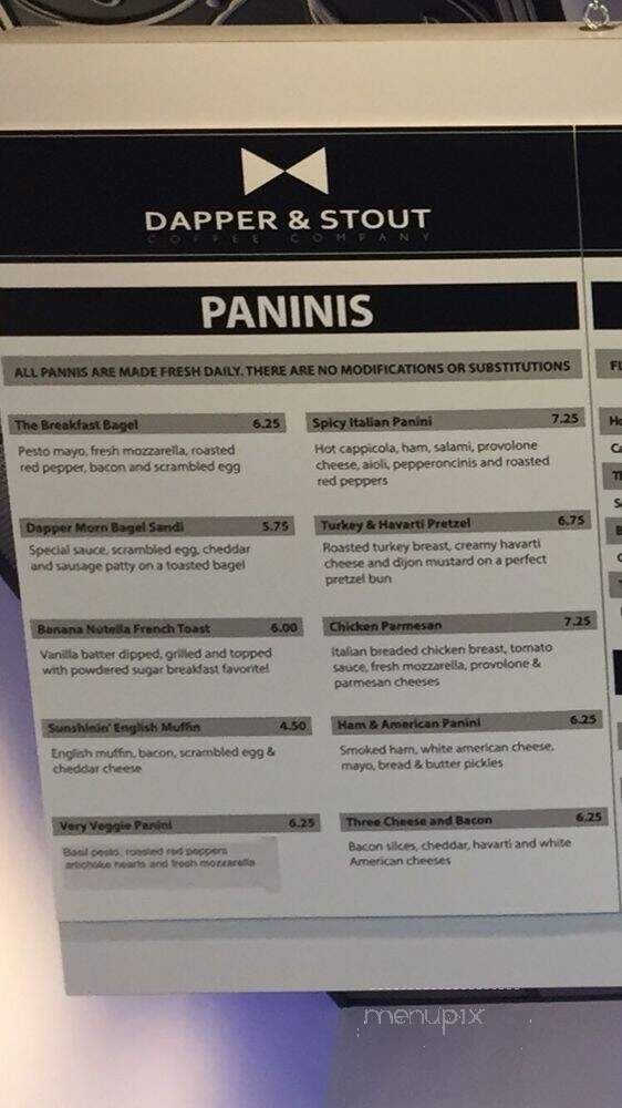 Dapper & Stout Coffee Company - Phoenix, AZ menu_pic