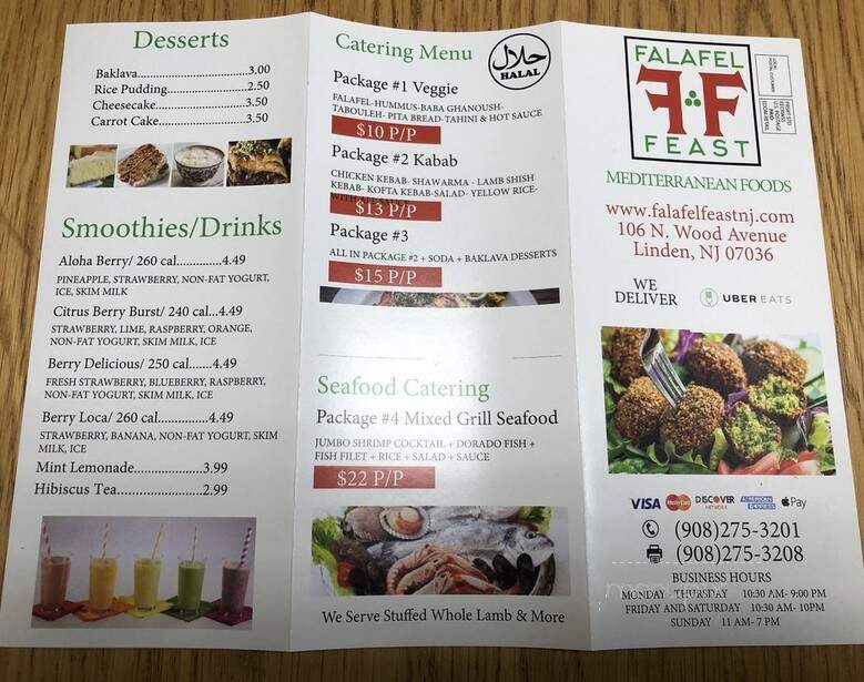 Falafel Feast - Linden, NJ menu_pic