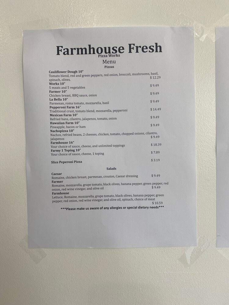 Farmhouse Fresh Pizza - Los Angeles, CA menu_pic