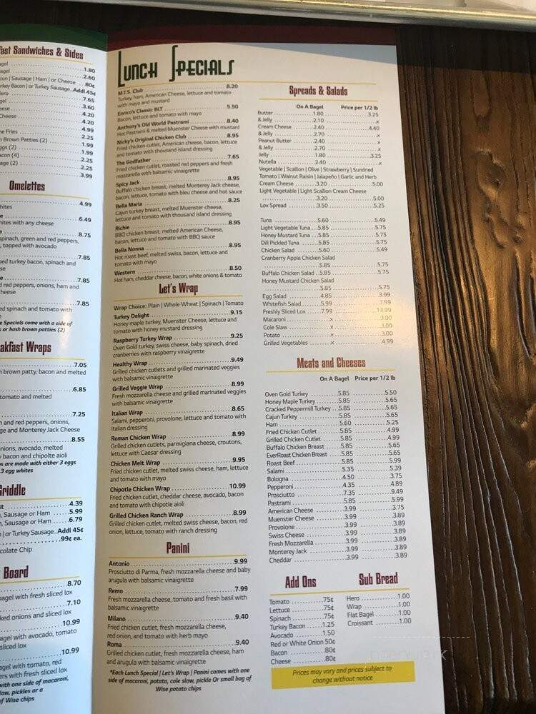 My Three Sons Bagel Cafe - Garden City South, NY menu_pic