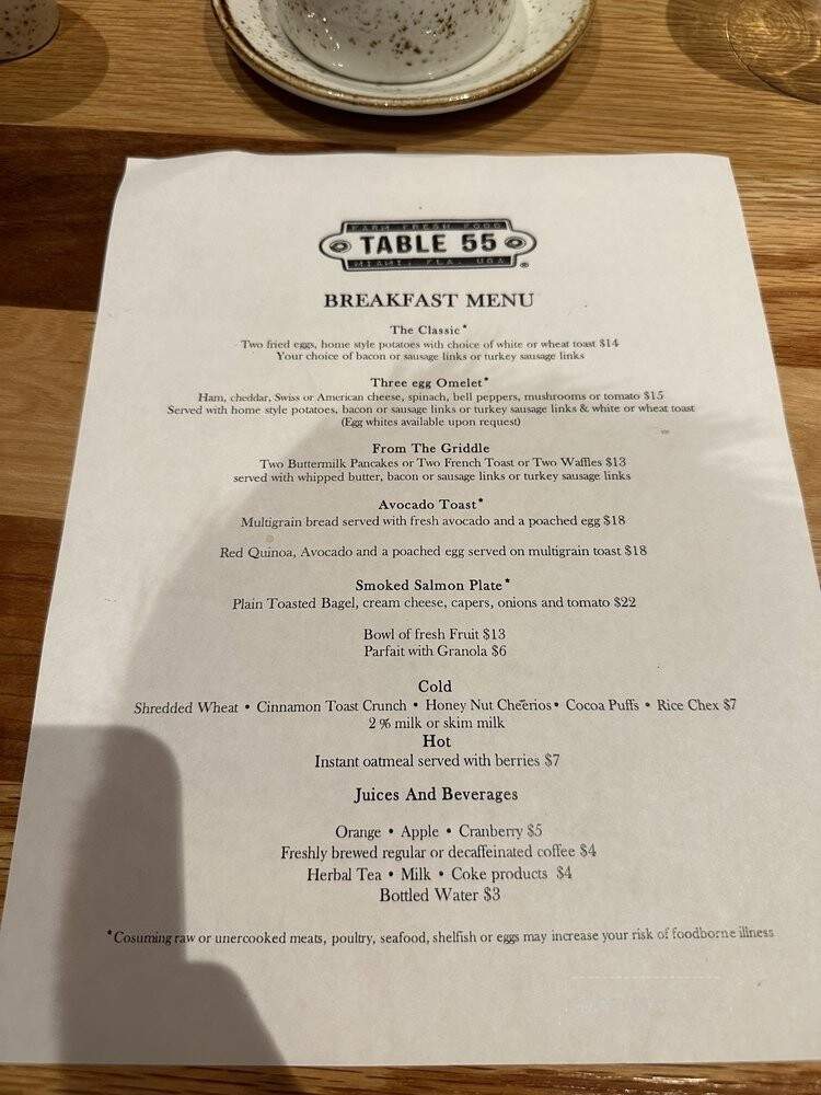 Table 55 - Miami, FL menu_pic