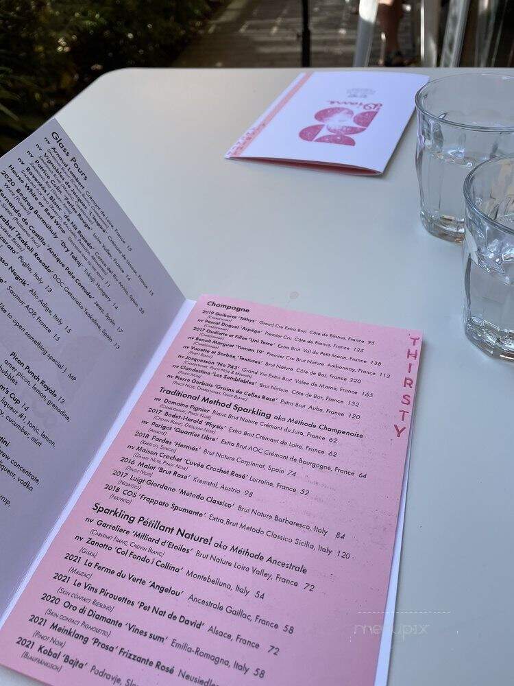 Bar Diane - Portland, OR menu_pic