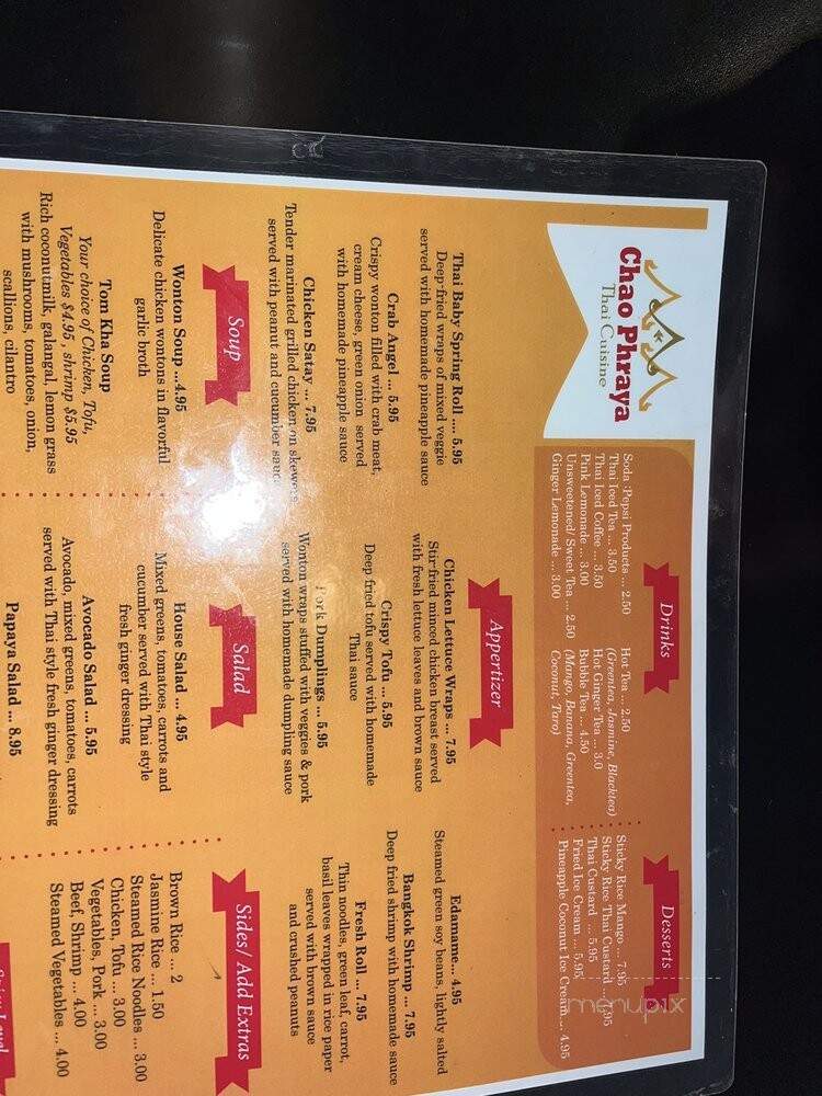 Chao Phraya Thai cuisine - Pleasant Hills, PA menu_pic