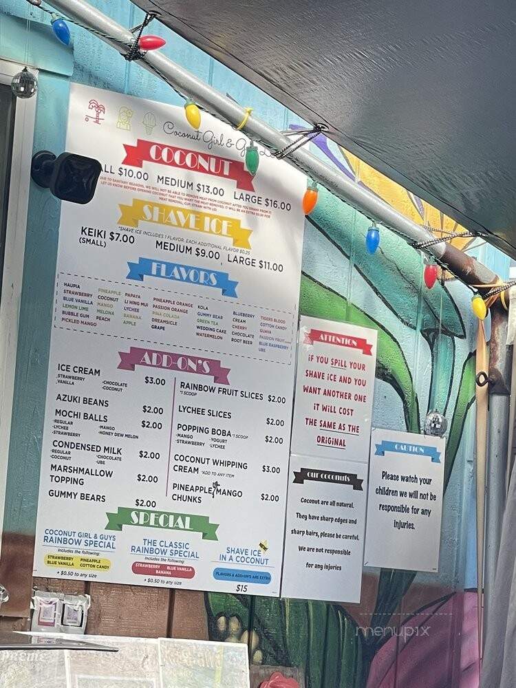 Coconut Girl & Guys - Kaaawa, HI menu_pic
