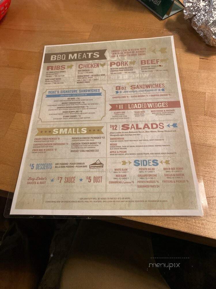 Deke's BBQ - Philadelphia, PA menu_pic