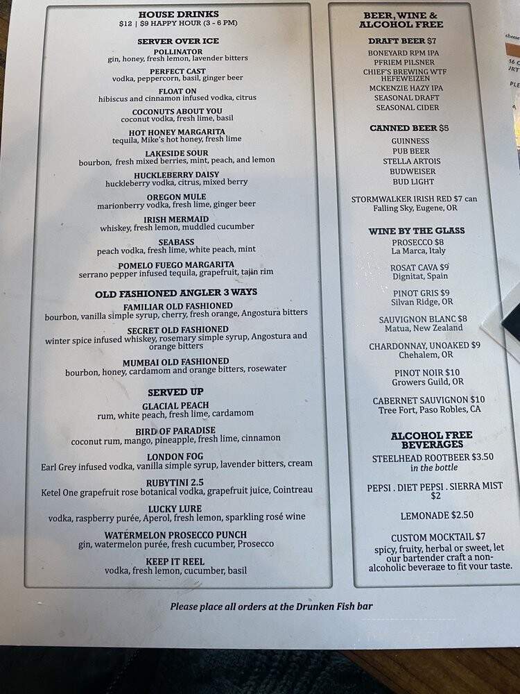 Drunken Fish - Eugene, OR menu_pic