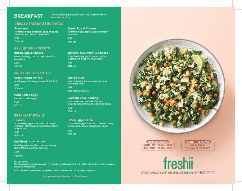 Freshii - Fort Worth, TX menu_pic