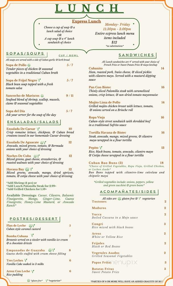 Havana Bay Cuban Restaurant & Bar - South Plainfield, NJ menu_pic