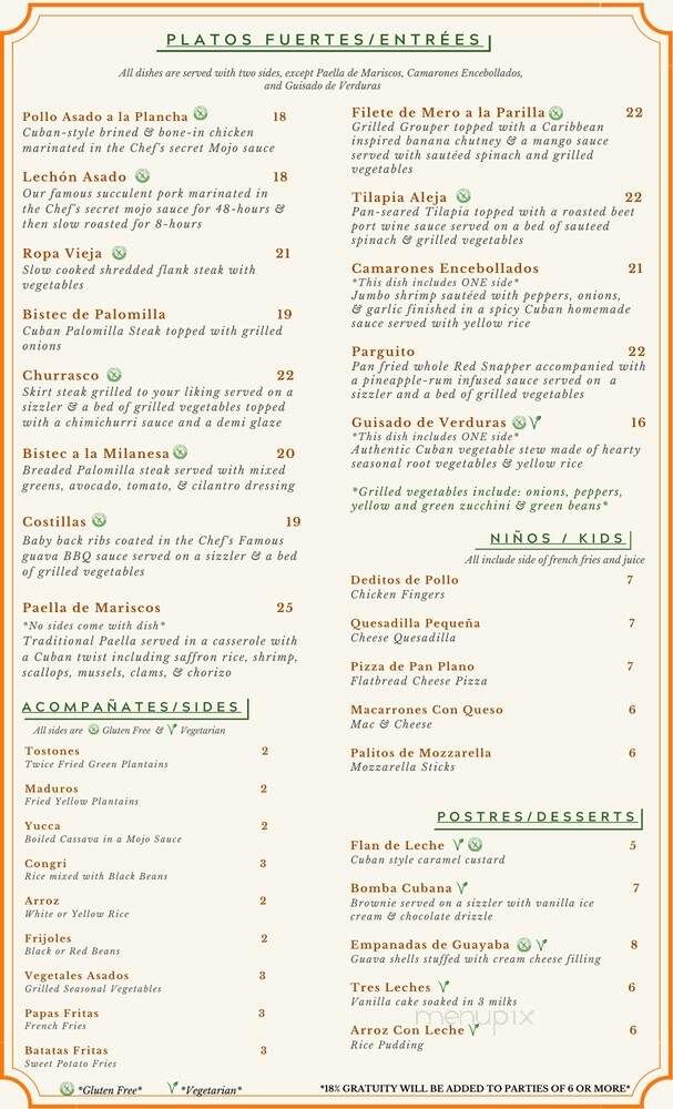 Havana Bay Cuban Restaurant & Bar - South Plainfield, NJ menu_pic