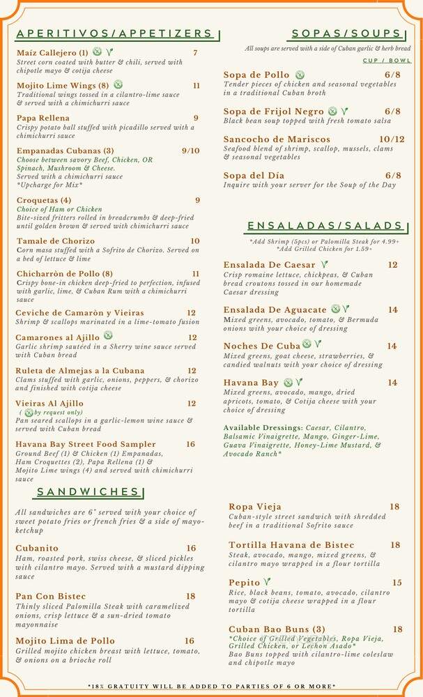 Havana Bay Cuban Restaurant & Bar - South Plainfield, NJ menu_pic