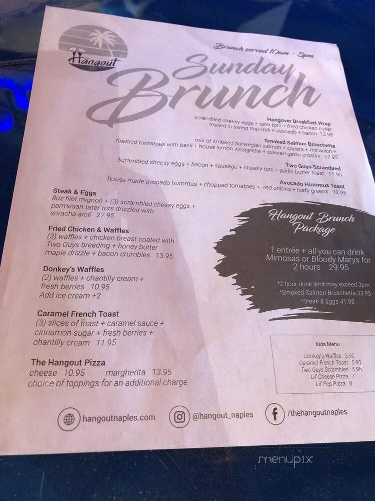 The Hangout By Two Guys - Naples, FL menu_pic
