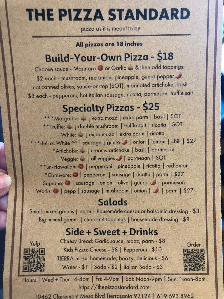 The Pizza Standard - San Diego, CA
