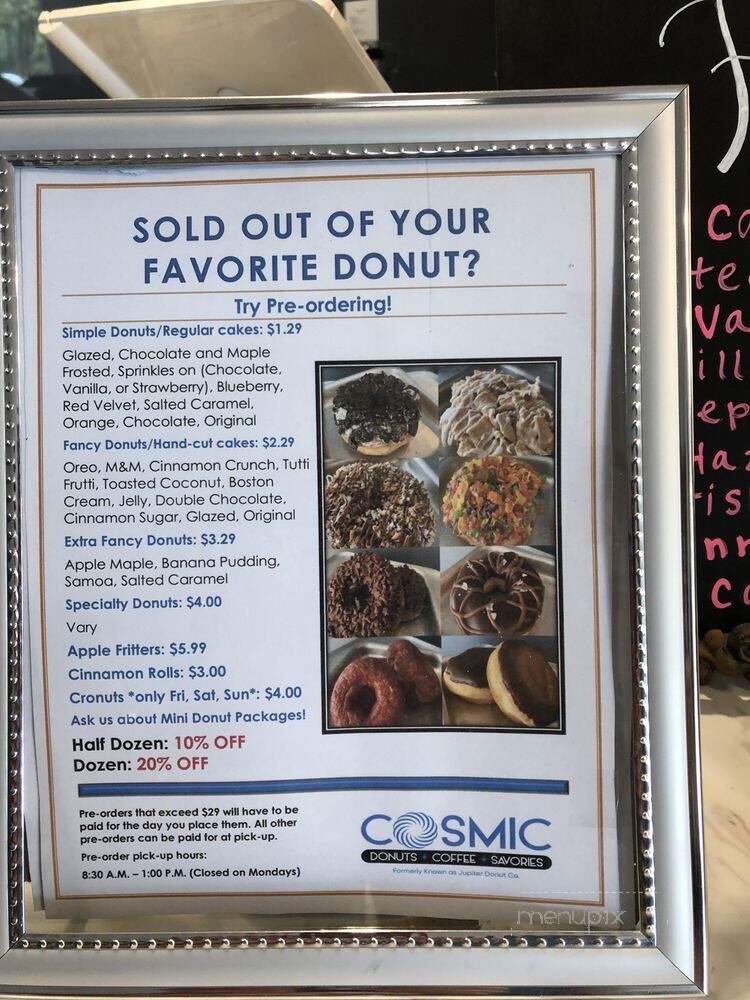 Cosmic Donuts - St. Petersburg, FL menu_pic