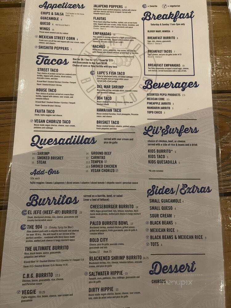 Hightide Burrito & Bar - Jacksonville, FL menu_pic
