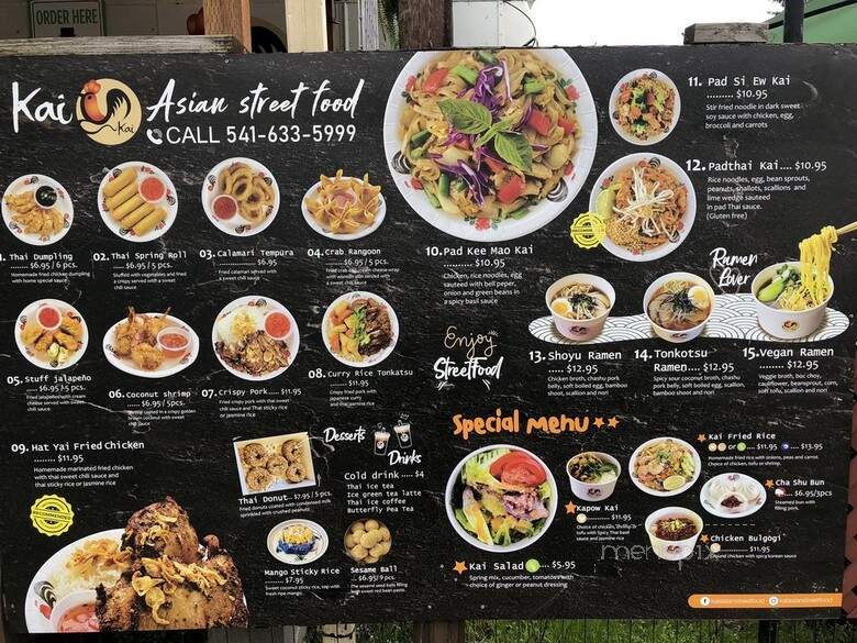 Kai Asian Street Food - Eugene, OR menu_pic