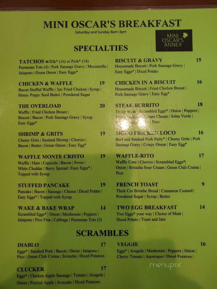 Mini Oscar's Annex - Sumner, WA menu_pic