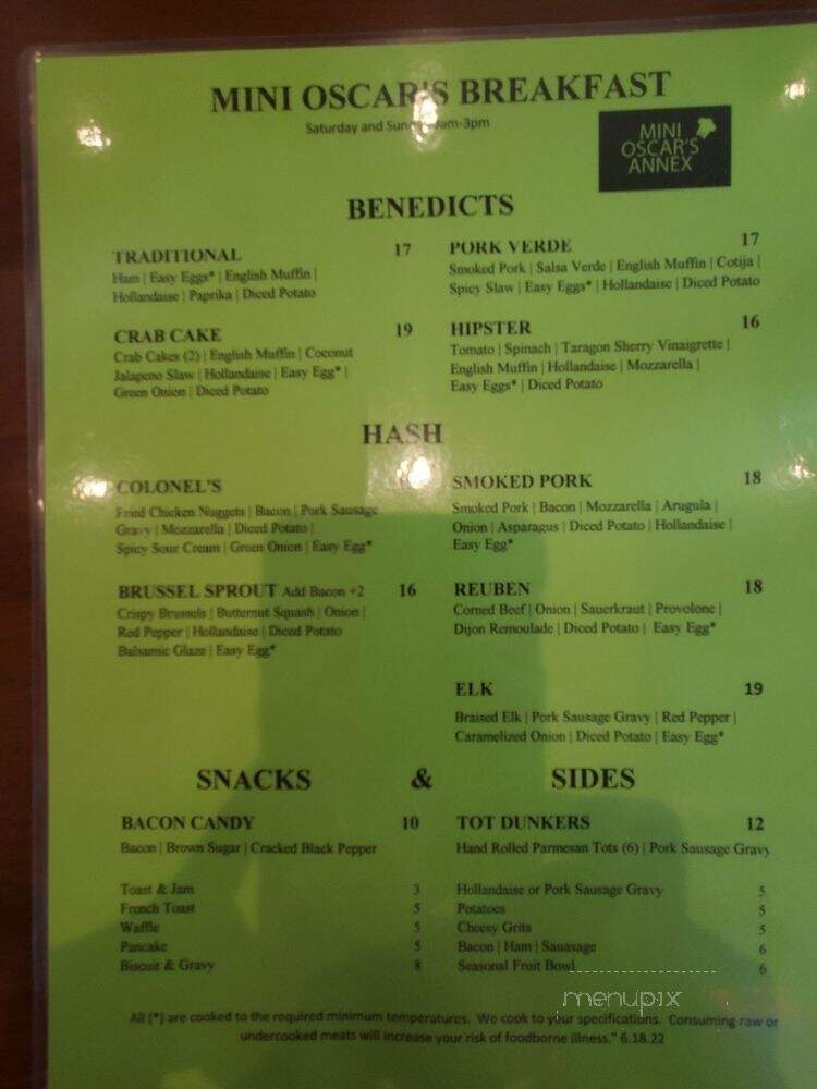 Mini Oscar's Annex - Sumner, WA menu_pic