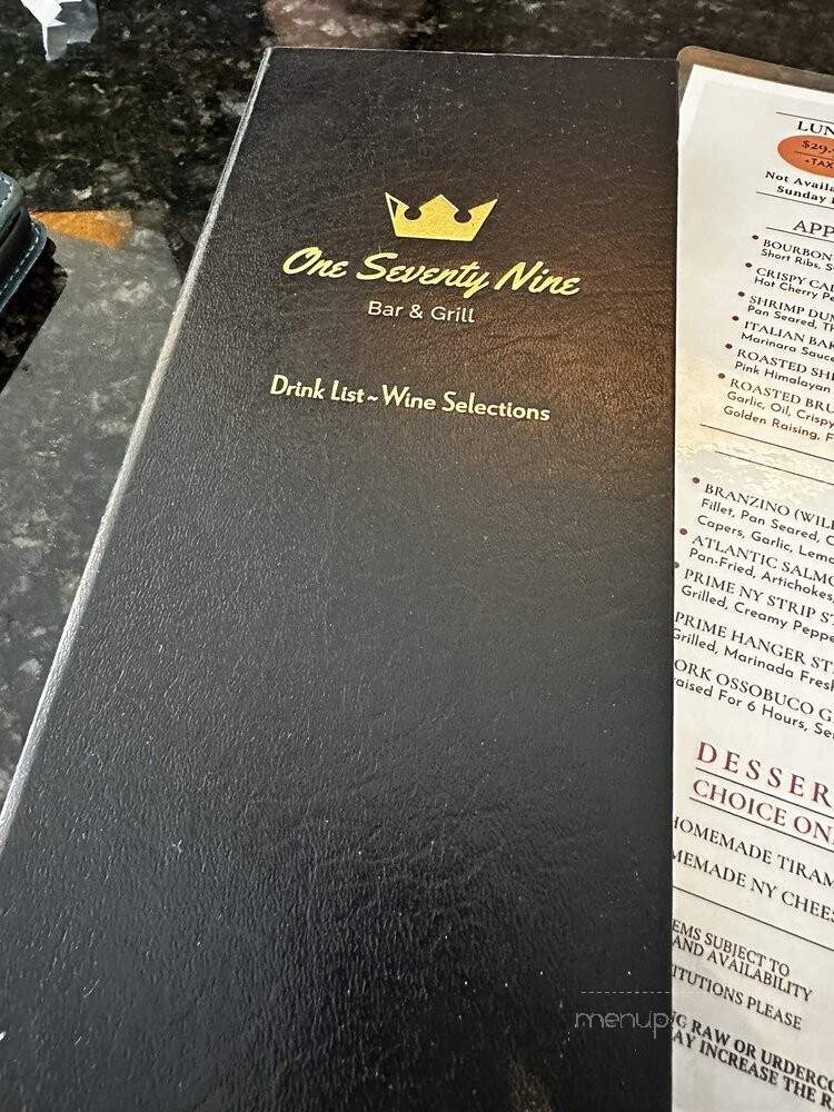 One Seventy Nine Bar & Grill - New Rochelle, NY menu_pic