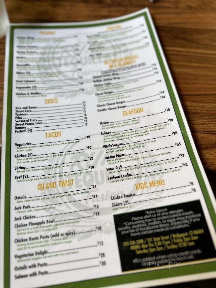 Rum and Tequilla Fusion - Bridgeport, CT menu_pic