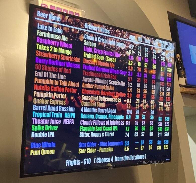 Twisted Rail Brewing - Geneva, NY menu_pic