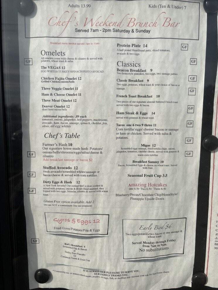 Beacon Cafe 287 - Fort Worth, TX menu_pic