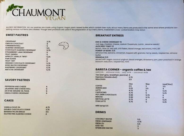 Chaumont Vegan - Beverly Hills, CA menu_pic