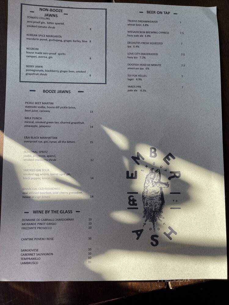 Ember & Ash - Philadelphia, PA menu_pic