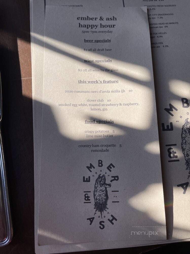 Ember & Ash - Philadelphia, PA menu_pic