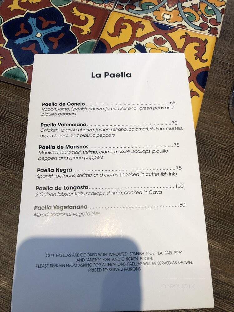 La Paella - Toronto, ON menu_pic