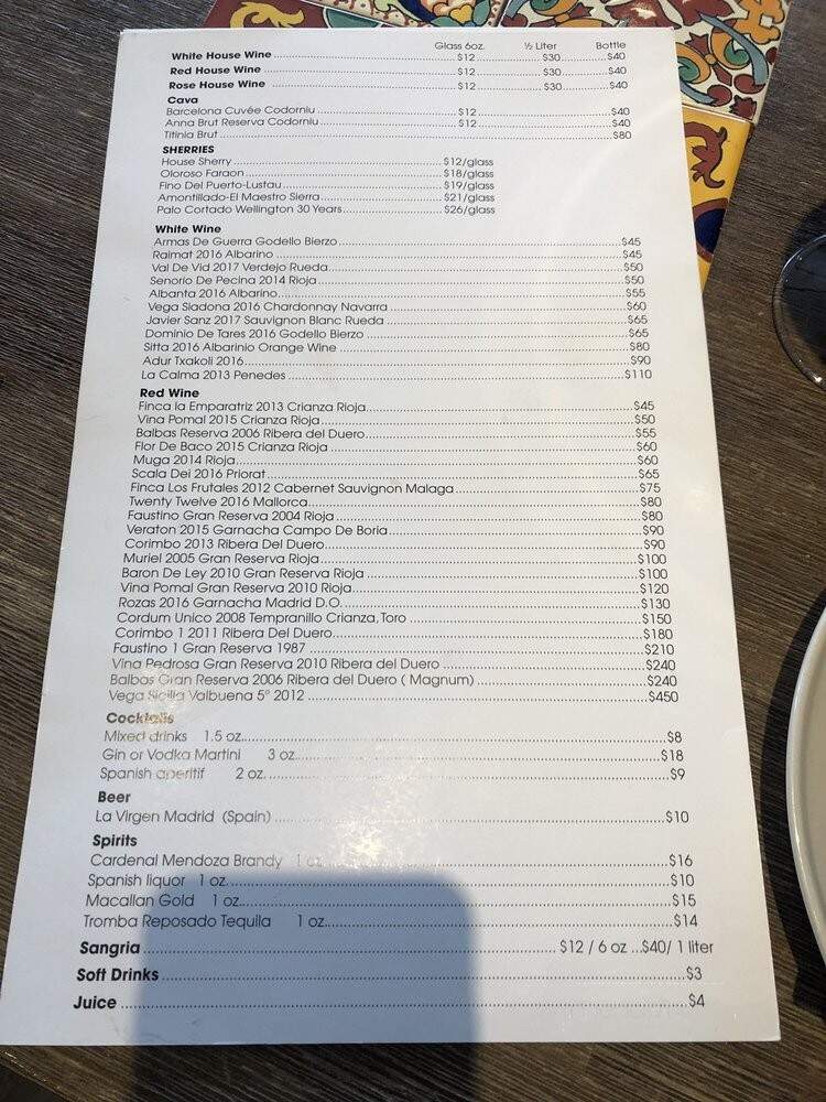 La Paella - Toronto, ON menu_pic