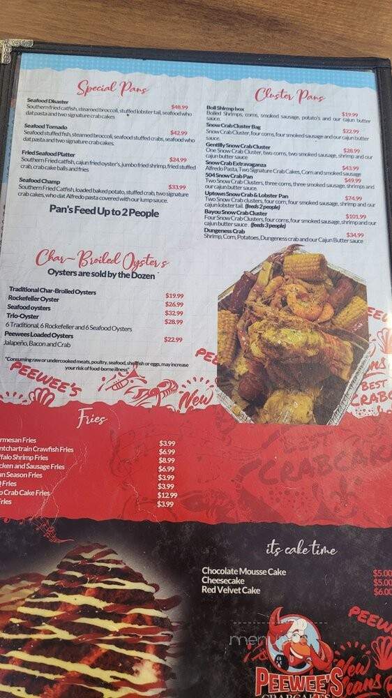 Peewee's Crab Cakes - New Orleans, LA menu_pic