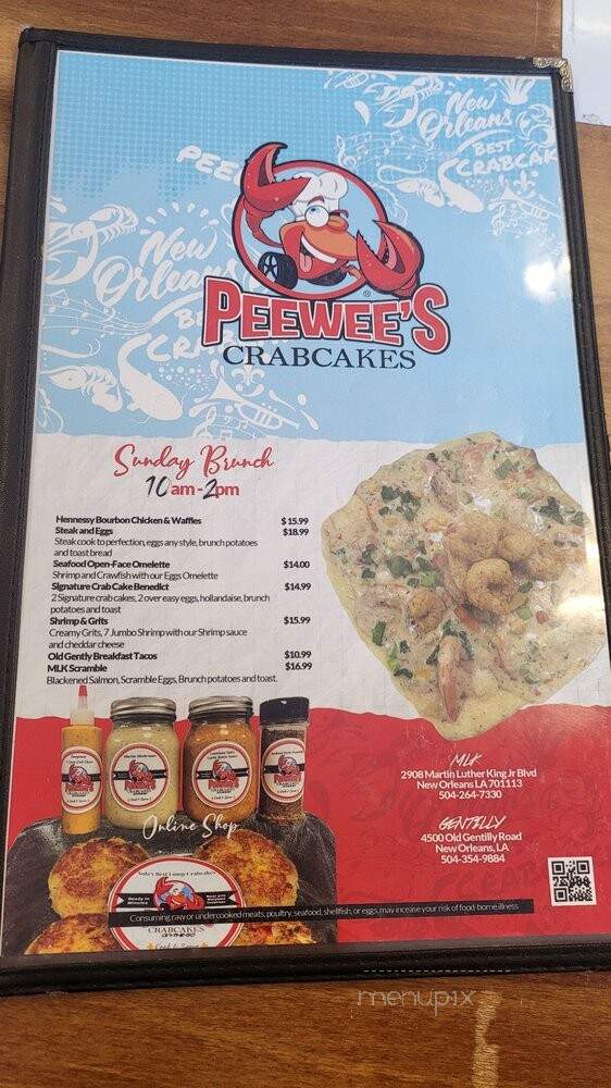 Peewee's Crab Cakes - New Orleans, LA menu_pic