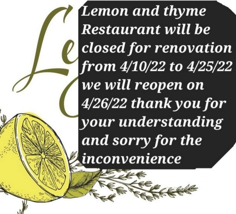 Lemon and Thyme - Lowell, MA