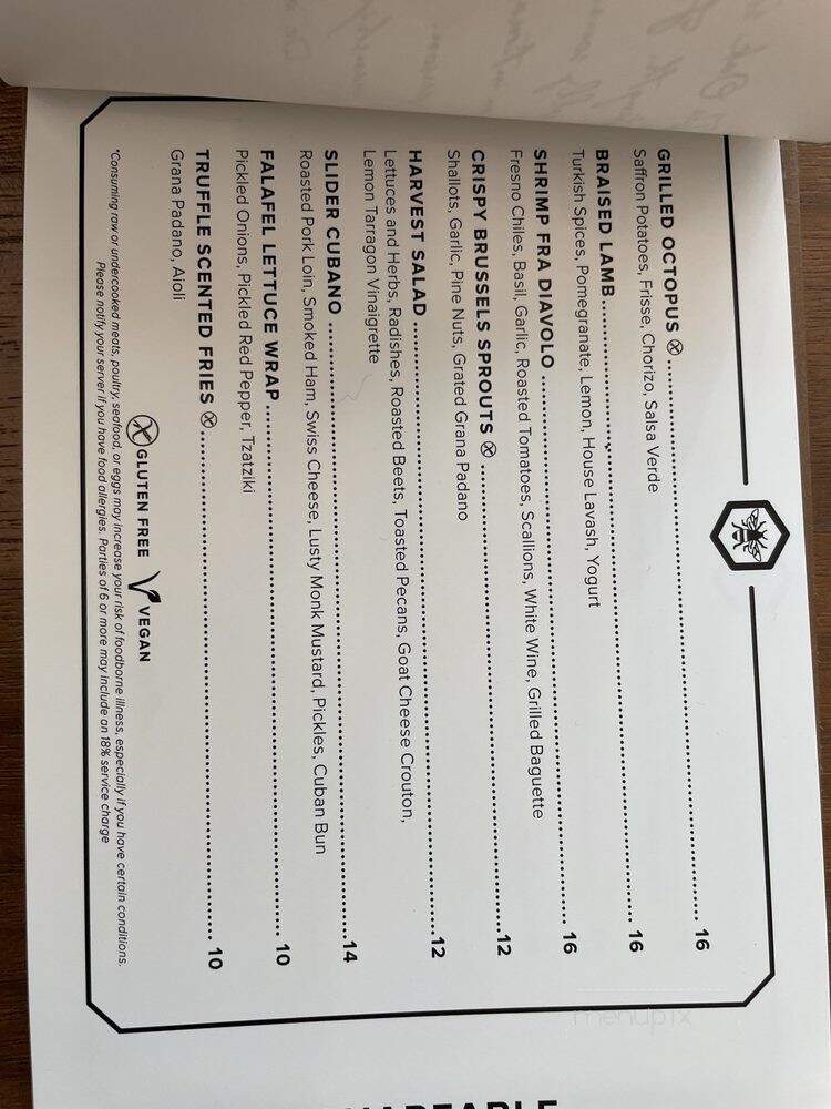 Oak & Honey - Greenville, SC menu_pic