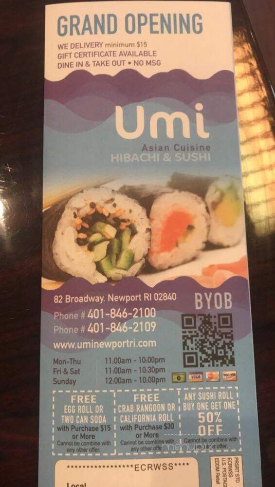 UMI Asian Cuisine - Newport, RI