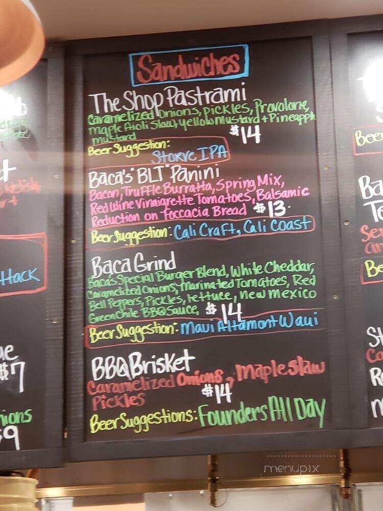 The Shop by Chef Baca - San Jose, CA menu_pic