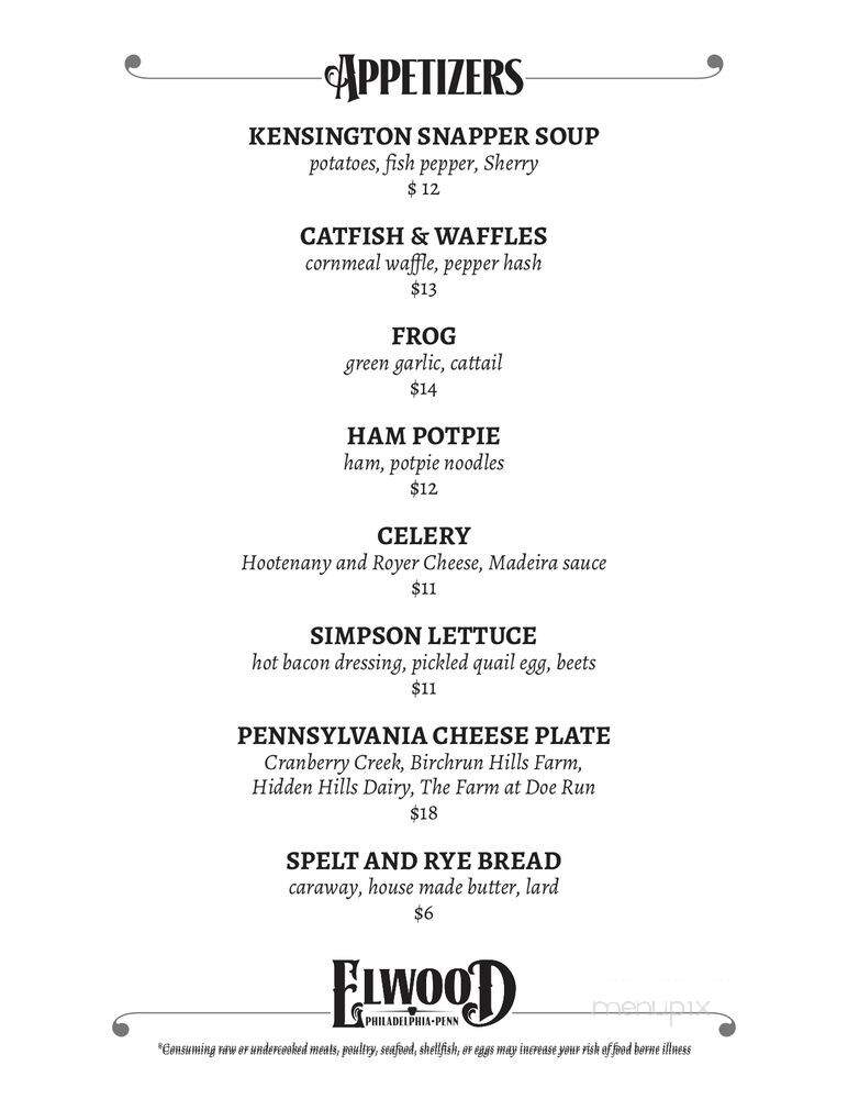Elwood - Philadelphia, PA menu_pic