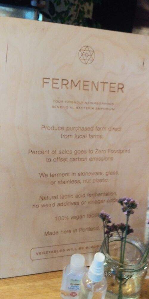 Fermenter - Portland, OR menu_pic