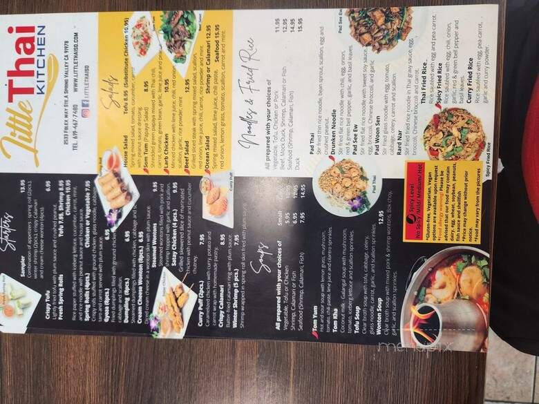Little Thai Kitchen - Spring Valley, CA menu_pic