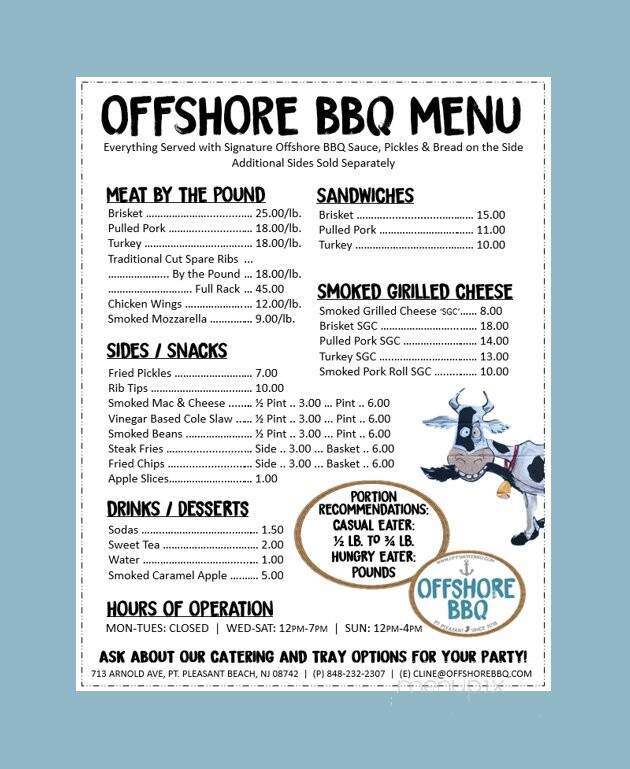 Offshore BBQ - Point Pleasant Beach, NJ menu_pic